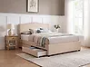 Cama con cajones MONTPELLIER Tela Beige 160 x 200 cm