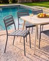 Set of 2 Garden Chairs LEFKADA Metal Dark Grey
