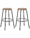 Conjunto de 2 sillas de bar MORTON Terciopelo Marrón claro