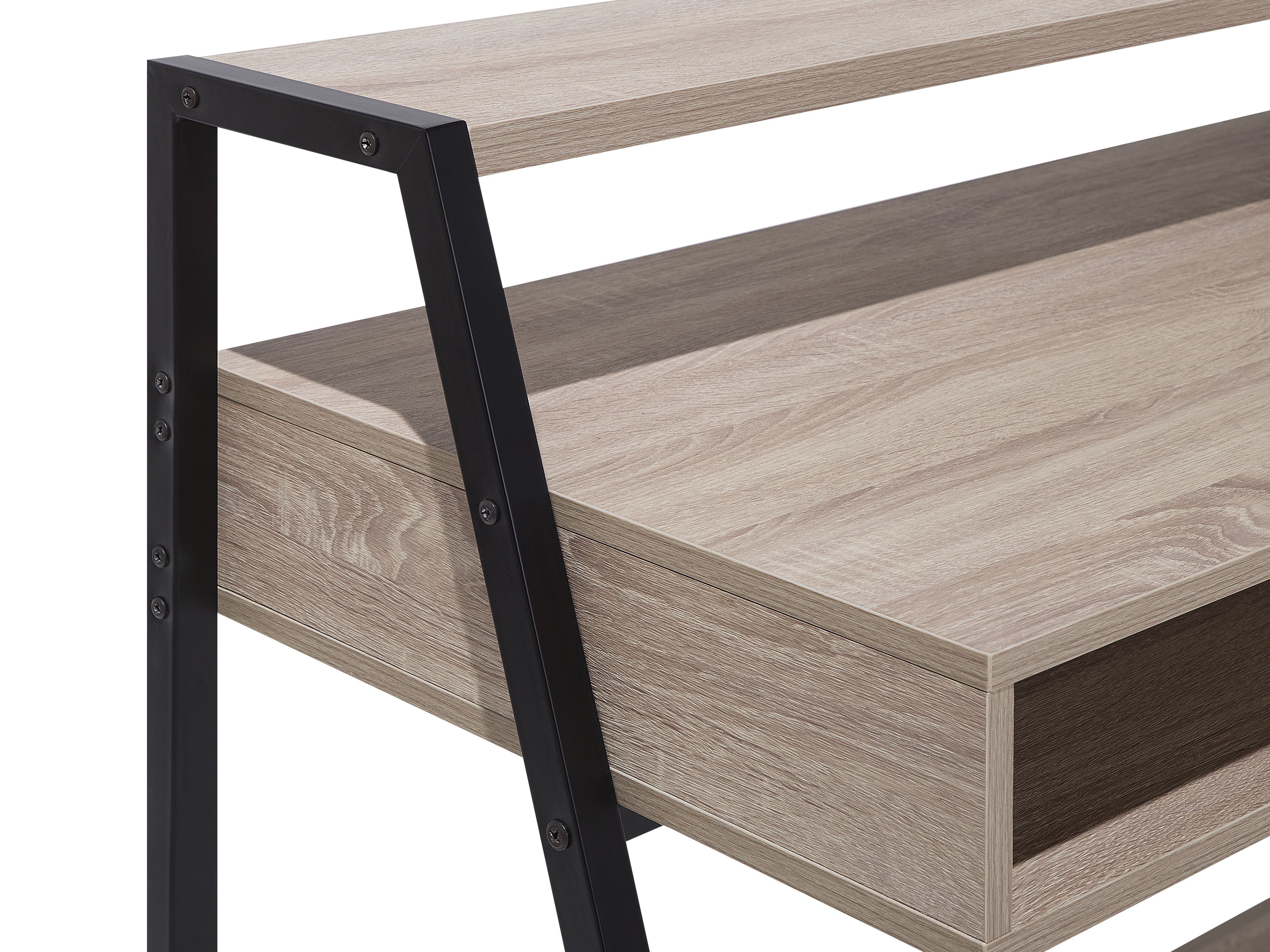 Claiks Scrivania Regolabile In Altezza Con Vassoio Tastiera - 100x50 Cm, Piano In Legno Marrone Rustico
