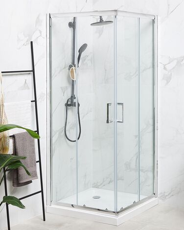 Tempered Glass Shower Enclosure 80 x 80 x 185 cm Silver TELA