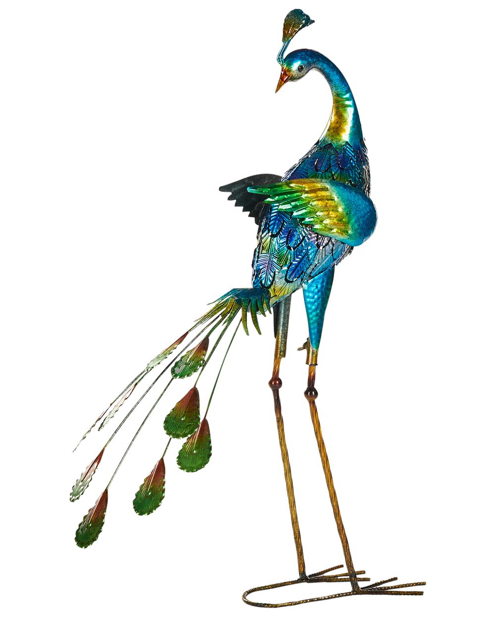 Garden Statue PEACOCK Blue