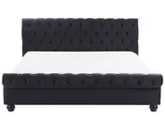 Wasserbett Samtstoff AVALLON 140 x 200 cm Schwarz_846726