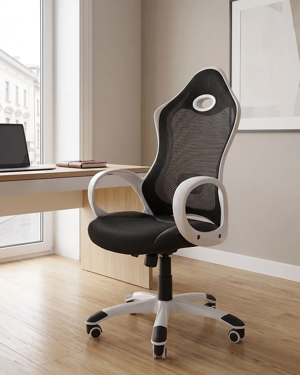 Sedia da ufficio iCHAIR Nero/Bianco_1177496