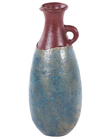 Terracotta Decorative Vase 50 cm Blue and Brown VELIA