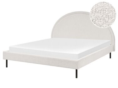 Čalouněná buklé postel 160 x 200 cm bílá MARGUT
