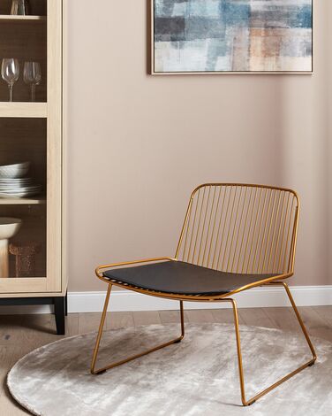 Metal Accent Chair Gold SNORUM