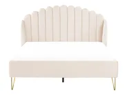 Bed Velvet AMBILLOU 140 x 200 cm (EU Double) Light Beige_857618