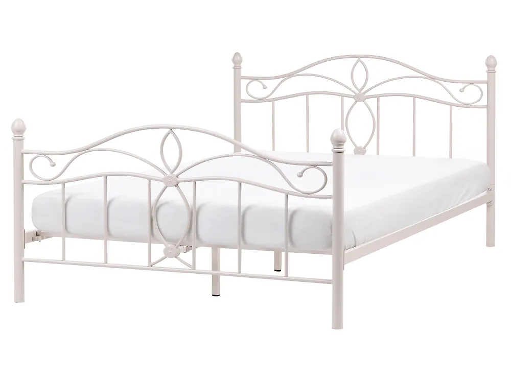 Bed Metal ANTLIA 160 x 200 cm (EU King Size) Light Beige