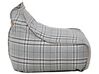 Linen Bean Bag Chair Checked Grey DROP_708873