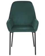 Set of 2 Dining Chairs LOVERNA Corduroy Dark Green_780028