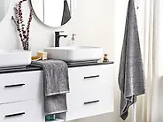 Set di 2 asciugamani MITIARO Tessuto a spugna Grigio_1178538