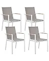 Conjunto de 4 sillas de jardín BUSSETO Metal Gris