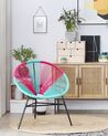 Conjunto de 2 sillas de balcón de ratán azul turquesa/rosa/negro ACAPULCO_814219