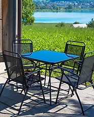 Set of 4 Garden Chairs LIVO Metal Black_1175903