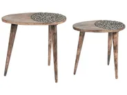 Set di 2 tavolini KHETUA Legno di mango Marrone_857310