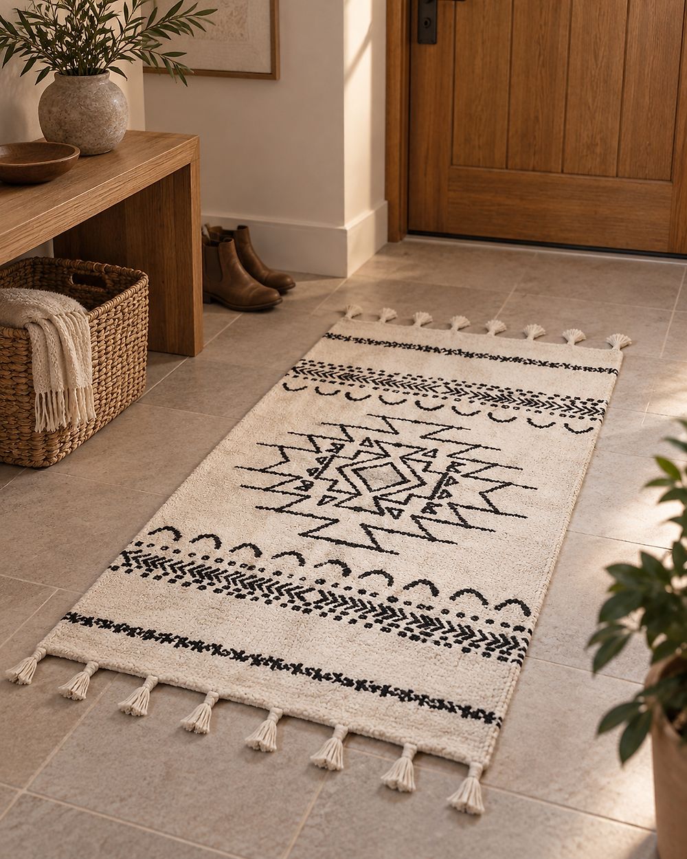 Rug KHOURIBGA Off-White 80 x 150 cm Cotton