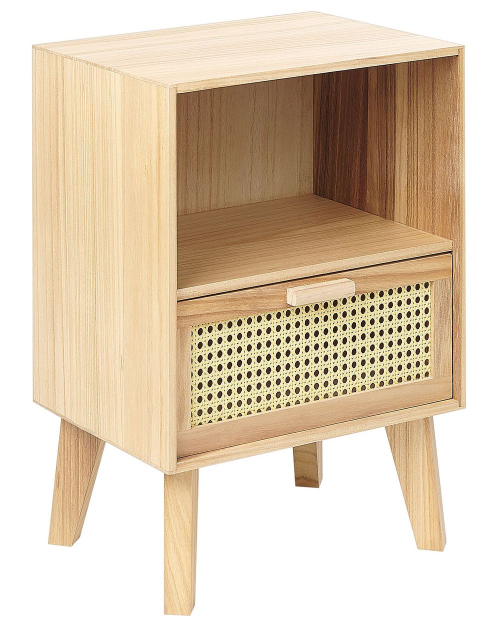 1 Drawer Bedside Table SENEY Paulownia Wood Light Brown