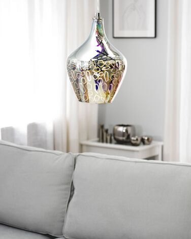 Glass Pendant Lamp Silver SOANA