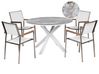 4 Seater Aluminium Garden Dining Set Marble Effect Top White MALETTO/GROSSETO _938271