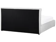 Bett mit Stauraum BAJONNA Samtstoff Cremeweiß 160 x 200 cm_871256