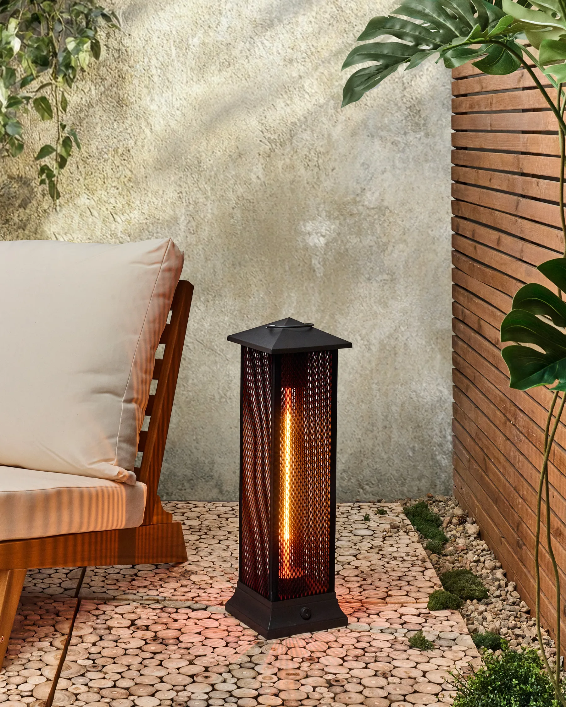 Riscaldatore a infrarossi da patio a piantana TUNUPA 1500 W Nero_968199