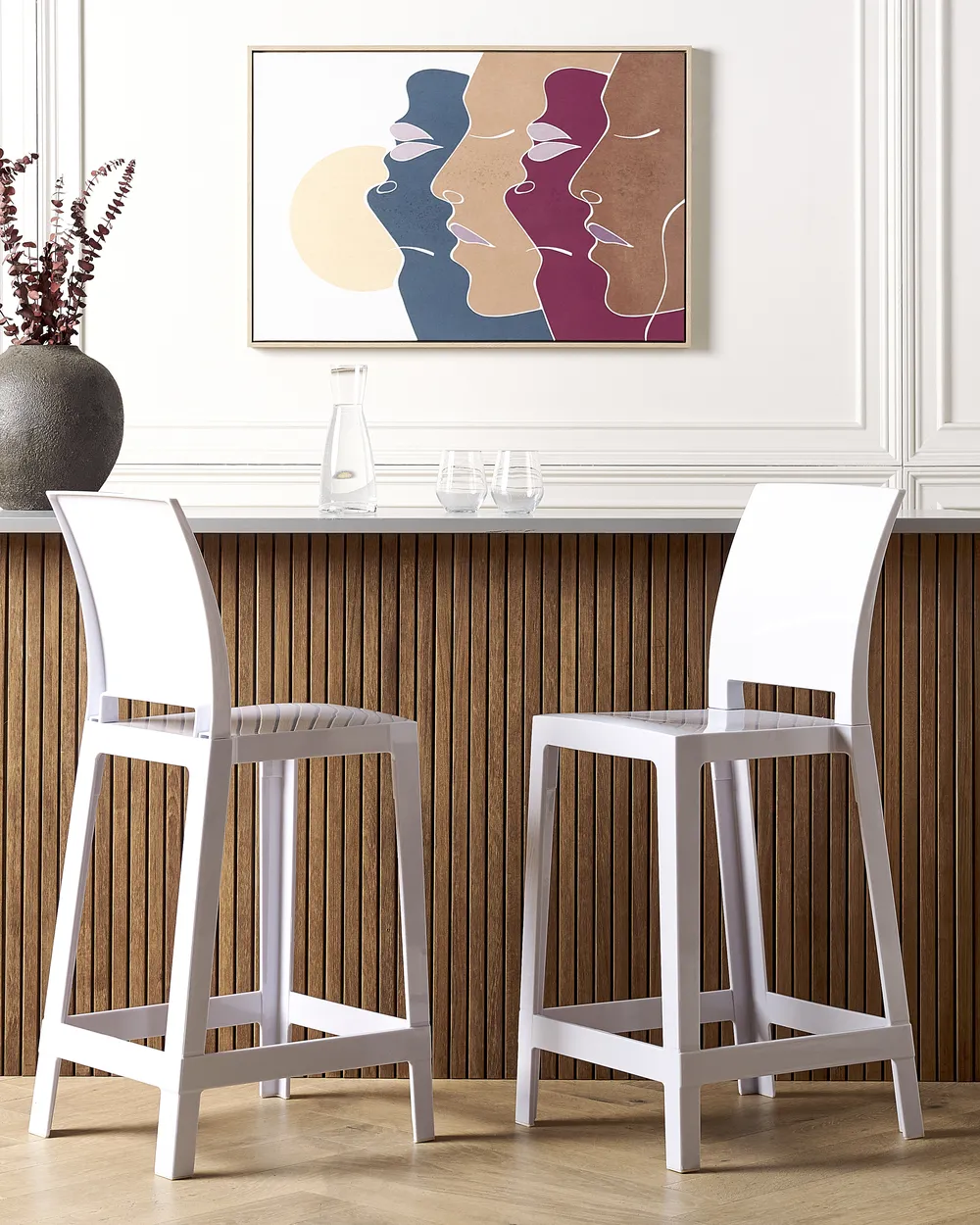 Set di 2 sedie alte WELLINGTON Bianco_884218