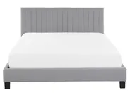 Bett mit Lattenrost Stoff POITIERS 160 x 200 cm Hellgrau_793432