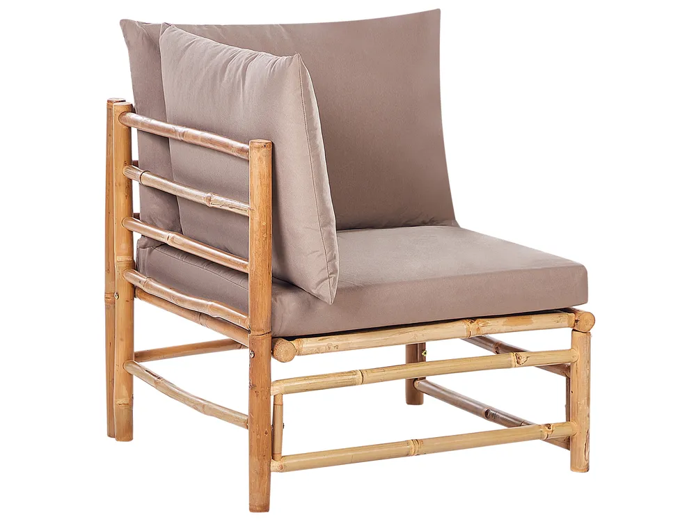 Garden Lounge Set with Table 6 Seater CERRETO Bamboo Taupe Left Hand_908978