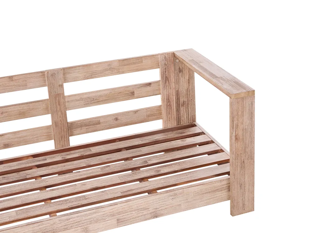 Garden Corner Sofa 5 Seater MARETTIMO Certified Acacia Wood Red Left Hand_1081699
