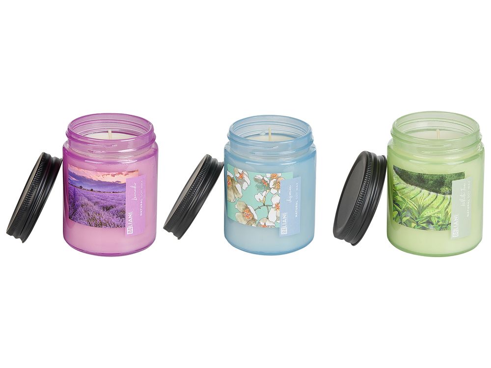Set van 3 geurkaarsen FRUITY BLOOM Soja wax Frisse geurnoten Bloemige geurnoten