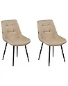 Set of 2 Dining Chairs MELROSE Faux Leather Beige