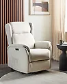 Electric Recliner Chair ELEGY with Footrest Velvet Light Beige
