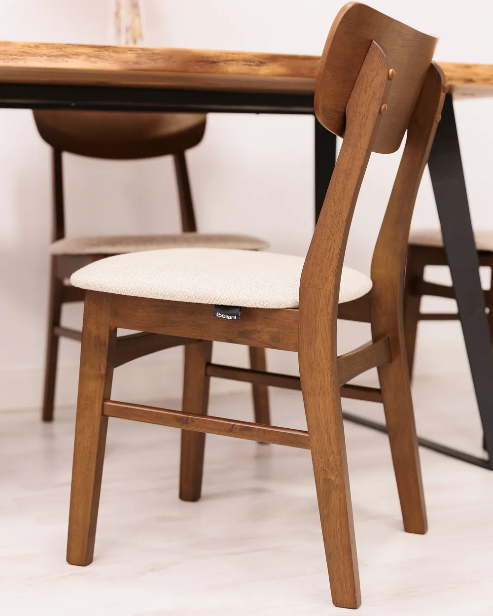 Set di 2 sedie da pranzo ANOKA Legno Marrone/Beige_1036545