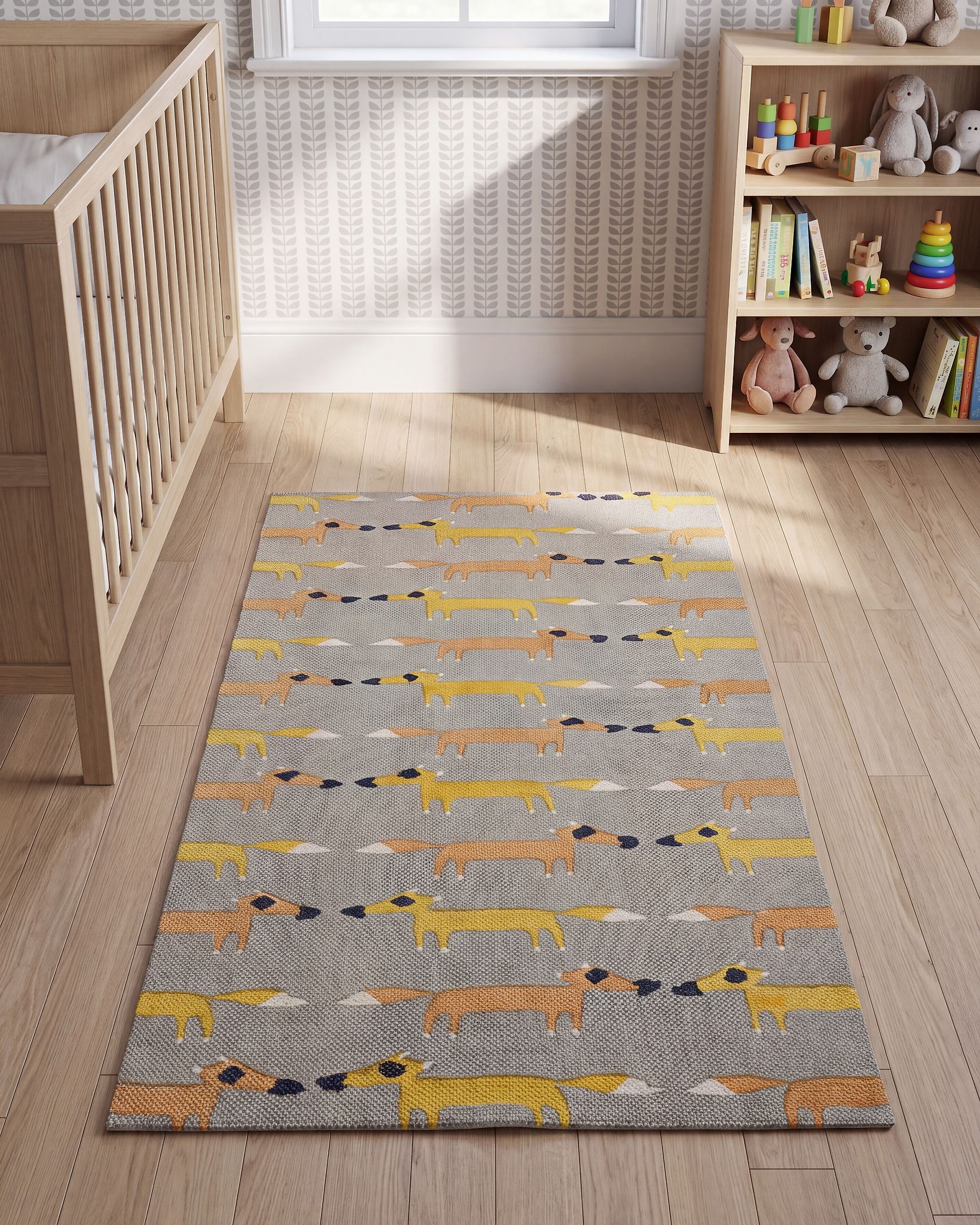 Kids Rug BANKGO Grey 80 x 150 cm Cotton | Beliani.co.uk