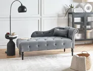 Right-Hand Chaise Longue IVRY Velvet Grey_1000710