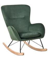 Poltrona a dondolo ELLAN Velluto Verde scuro_822941