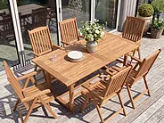 Table de salle à manger de jardin extensible JAVA 160/220 cm 90 cm Acacia Marron clair_1155098