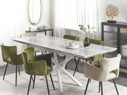 Extending Dining Table MOIRA White 160/200 cm 90 cm_793995