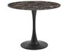 Runt matbord ⌀ 90 cm marmoreffekt svart och guld BOCA_919472