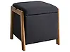 Pouf de rangement EDLAND Tissu 45 cm Noir