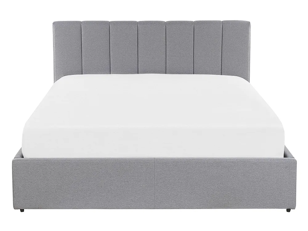Lit ottoman DREUX Tissu Gris clair 140 x 200 cm_793218