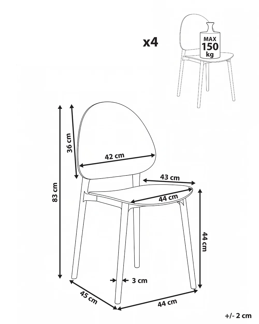 Set of 4 Garden Chairs CEARA Pink_1069699