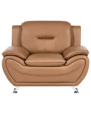Poltrona LEIRA Pelle sintetica Marrone dorato_1058404