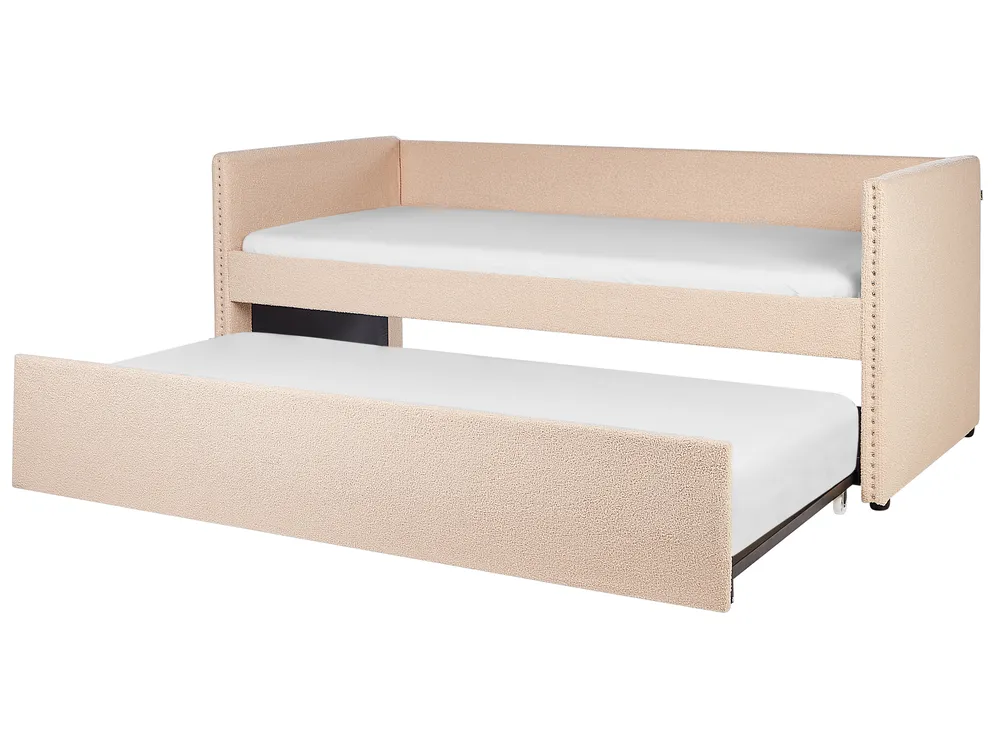 Trundle Bed Boucle TROYES 90 x 200 cm (EU Single) Peach Pink_907951