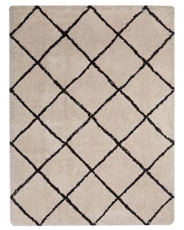 Teppich beige/schwarz 160 x 230 cm Shaggy ADALAR