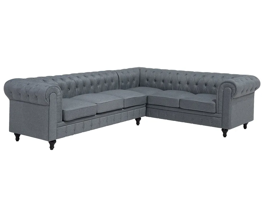 Narożnik dla 6 osób CHESTERFIELD Szary Lewostronny