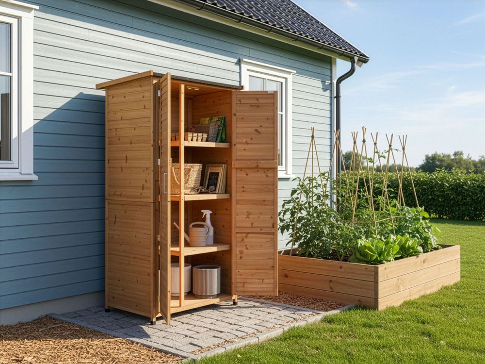 Geräteschuppen ARSEGO 96 cm 67 cm Tannenholz Hellbraun