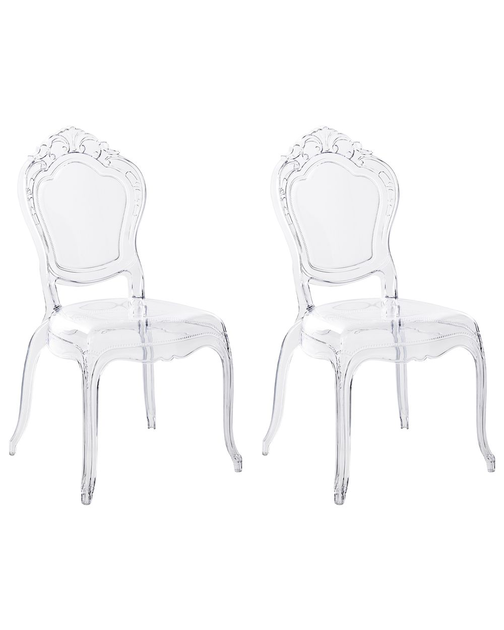 Lot de 2 chaises de salle à manger VERMONT Transparent