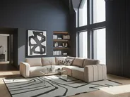 Divano angolare modulare 5 posti KIVVIK Bouclé Beige Lato Sinistro_1045711